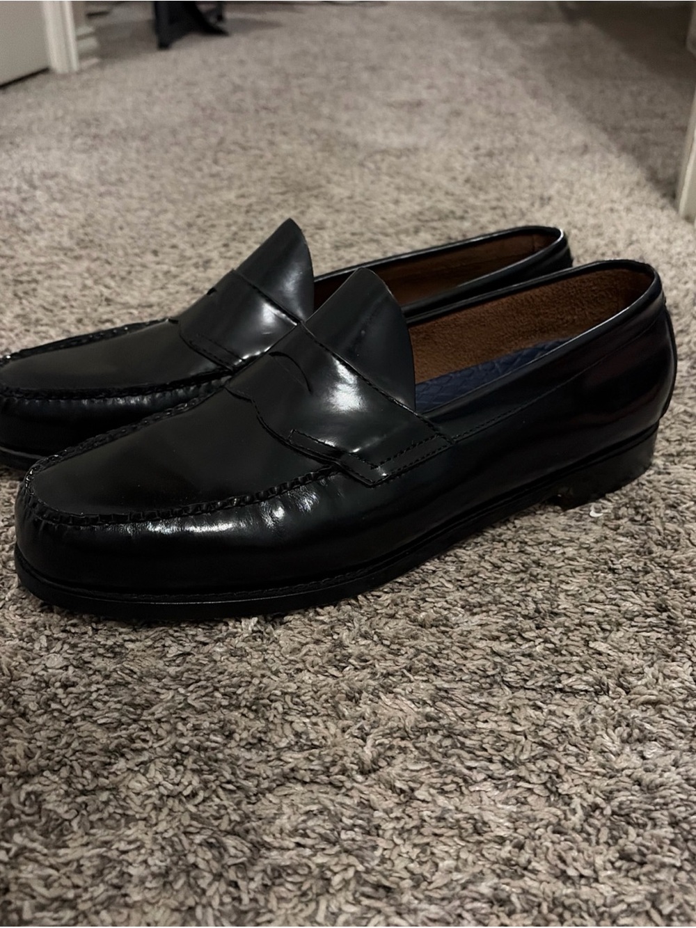 G.H. Bass Weejuns Size 14 EEE Black Leather Penny Loafers